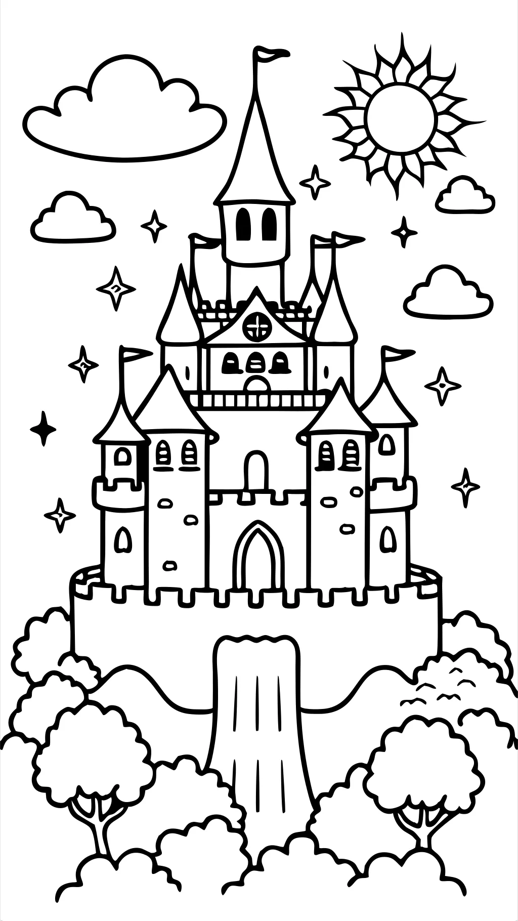 pages de château à colorier